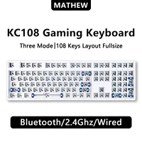 MATHEW KC108 Three Mode Mechanical Keyboard Barebone Classic 108 Keys Layout Full Size Hot Swap RGB Gaming Keyboard DIY Kit