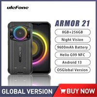 Ulefone Armor 21 Rugged Smartphone Android 13 Night Vision 8GB+256GB Moblie Phones 64MP 9600mAh NFC 4G Cell Phone Global Version