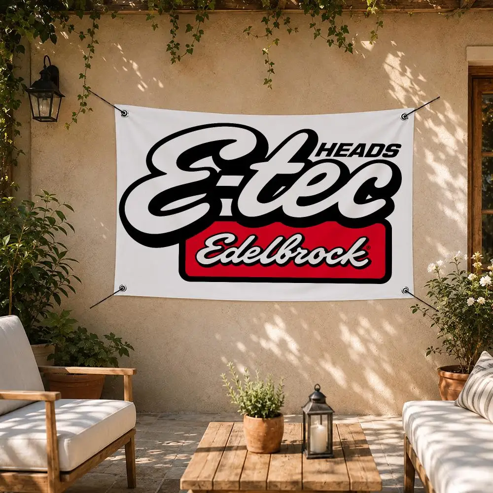 Racing Car Edelbrocks Flags Room Bedroom Home Outdoor Wall Hanging Concert Printed Background Decoration Art Banne