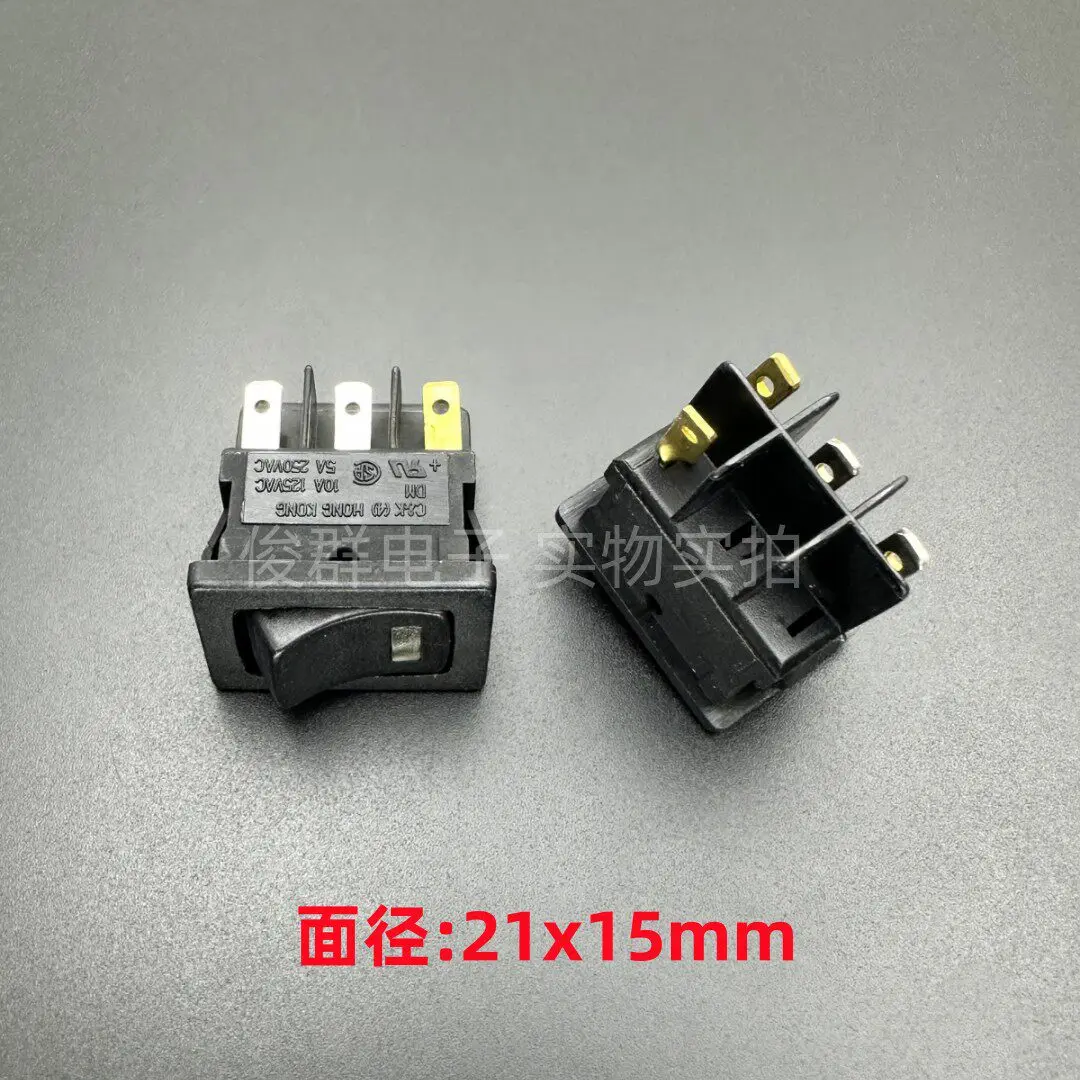 10pcs/American rocker rocker switch with light 4 feet 2 gears 5A250V power supply CK black button 21*15