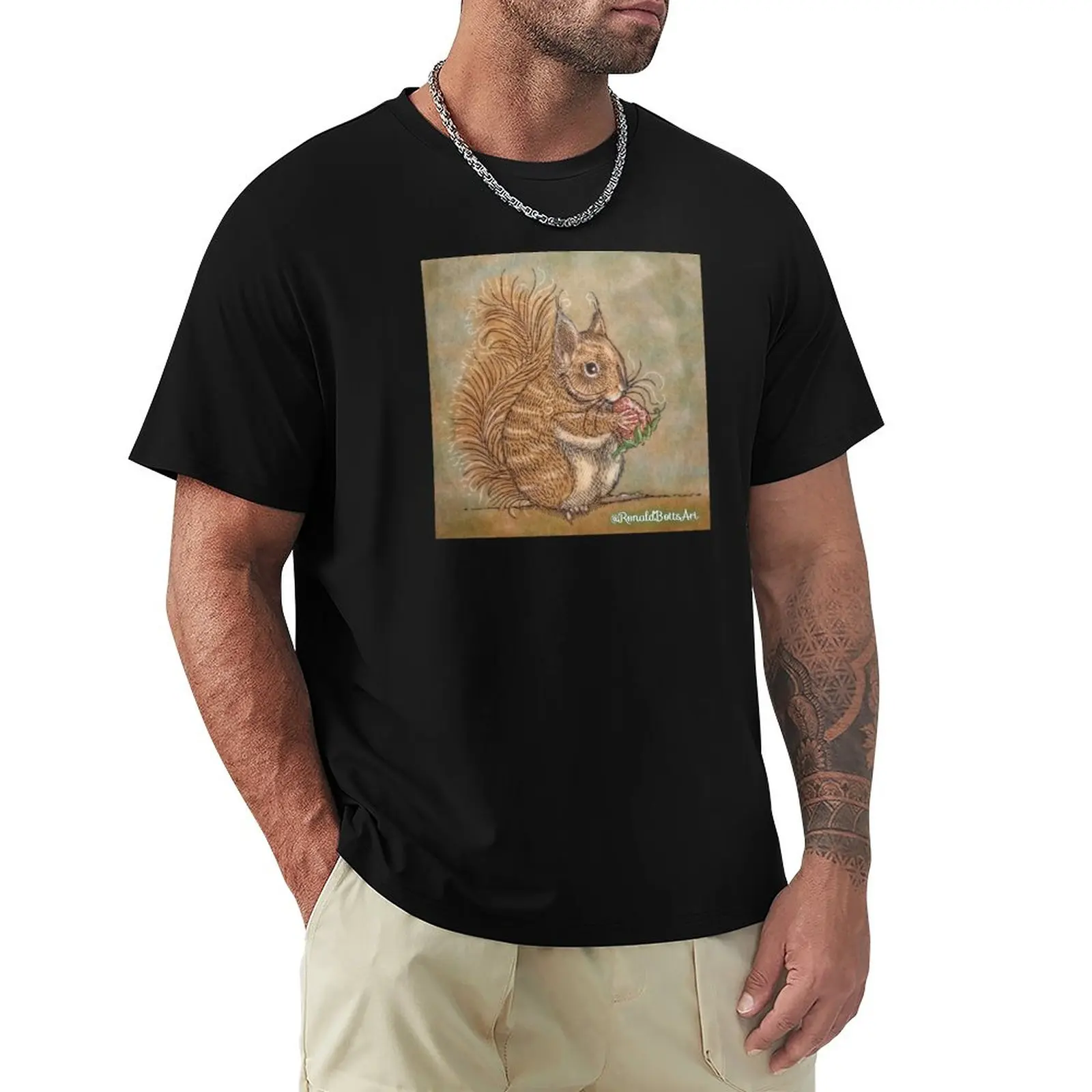 Squirrel Cutie Patootie By @RonaldBottsArt T-Shirt blacks oversized summer clothes plain white t shirts men