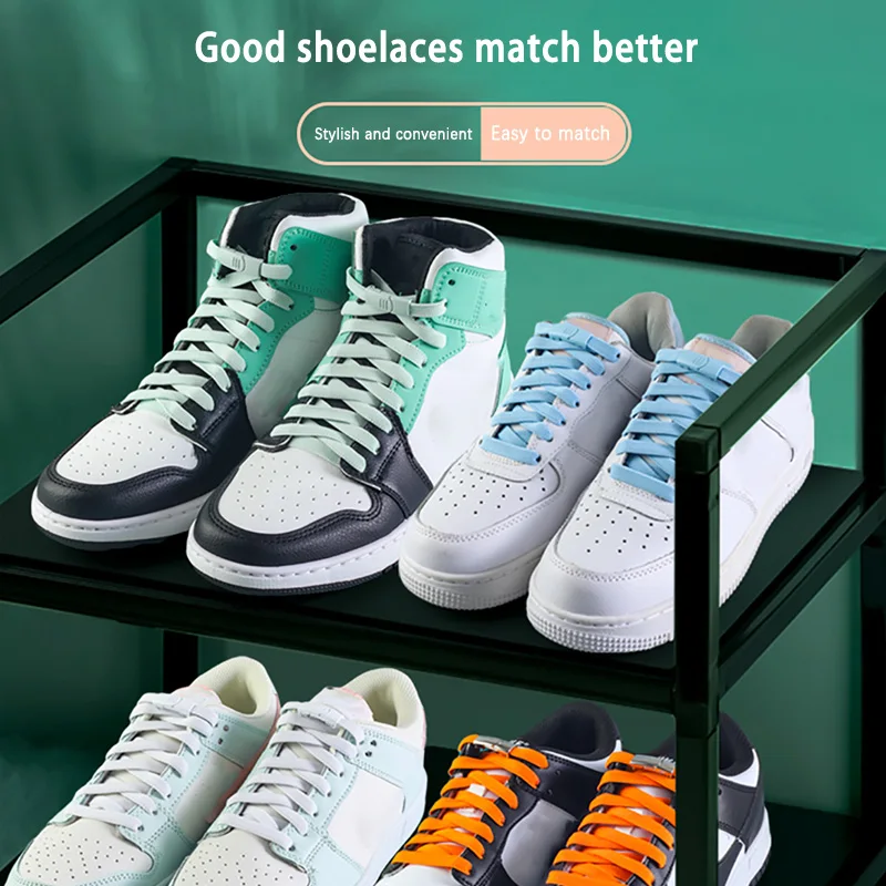 Lazy man laces for men and women sneakers no tie no tie buckle flat wider lace rope do not have to tie the fixed magic weapon