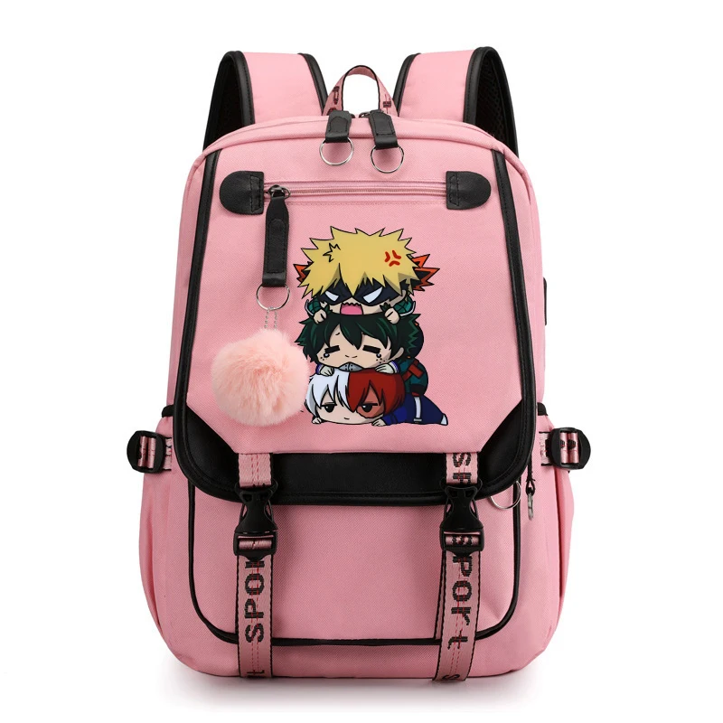 

New Anime Deku Bakugou Katsuki Todoroki Shoto Printing Backpack Casual Backpack Boys Girls Large Schoolbag Fashion Travel Bag