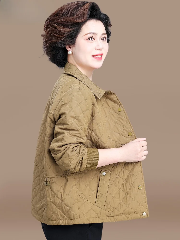 

Spring Faion Outerwear Women's Jaet Wide Wife Sli Coat Mommy Clothes Casual Loose Fit Long Sve Collar Single ...