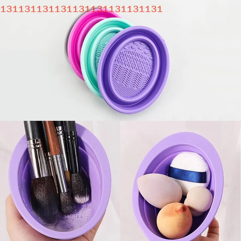 아이섀도우 브러쉬 세척 매트 뷰티 도구 스크러버 박스 부드러운 실리콘 메이크업 브러쉬 클리너 접이식 파우더 퍼프 세척 볼