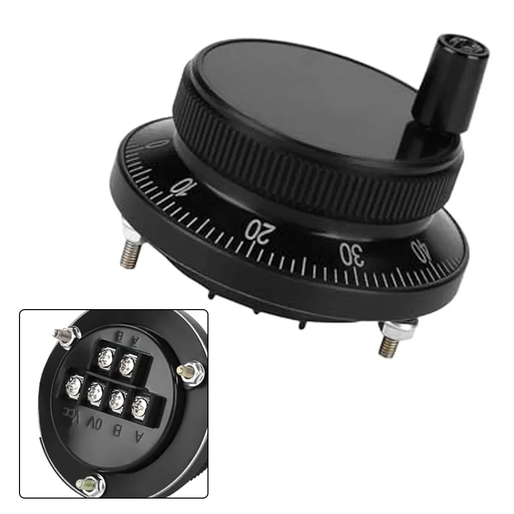 5V 60mm 6 Terminals Handwheel CNC Pulser Manual Pulse Generator Hand Wheel CNC Machine Rotary Encoder