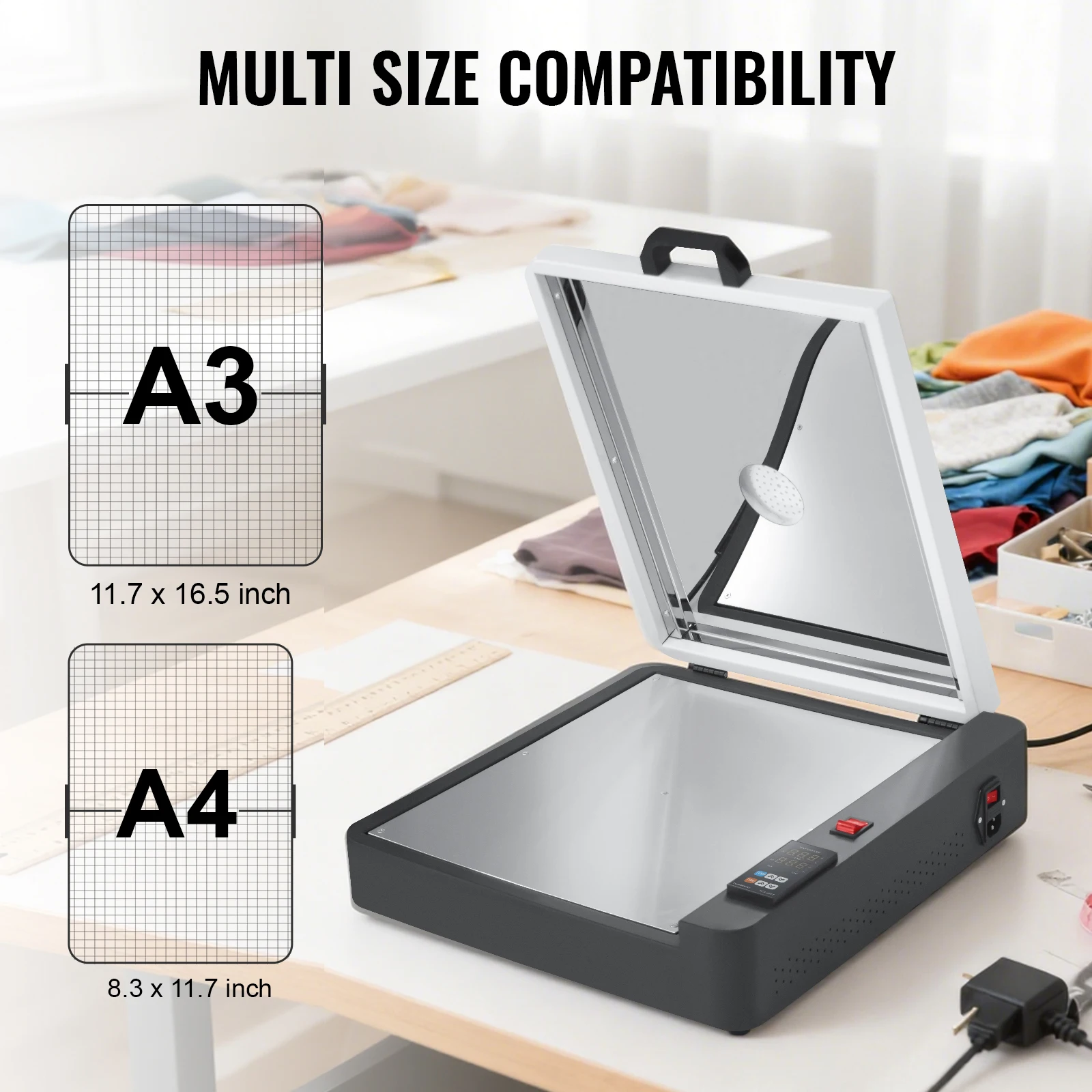 مجفف فرن Sihao A3 DTF مع التحكم في درجة الحرارة A4 DTF سخان معالجة الفرن نقل مسحوق الذوبان الساخن شاكر