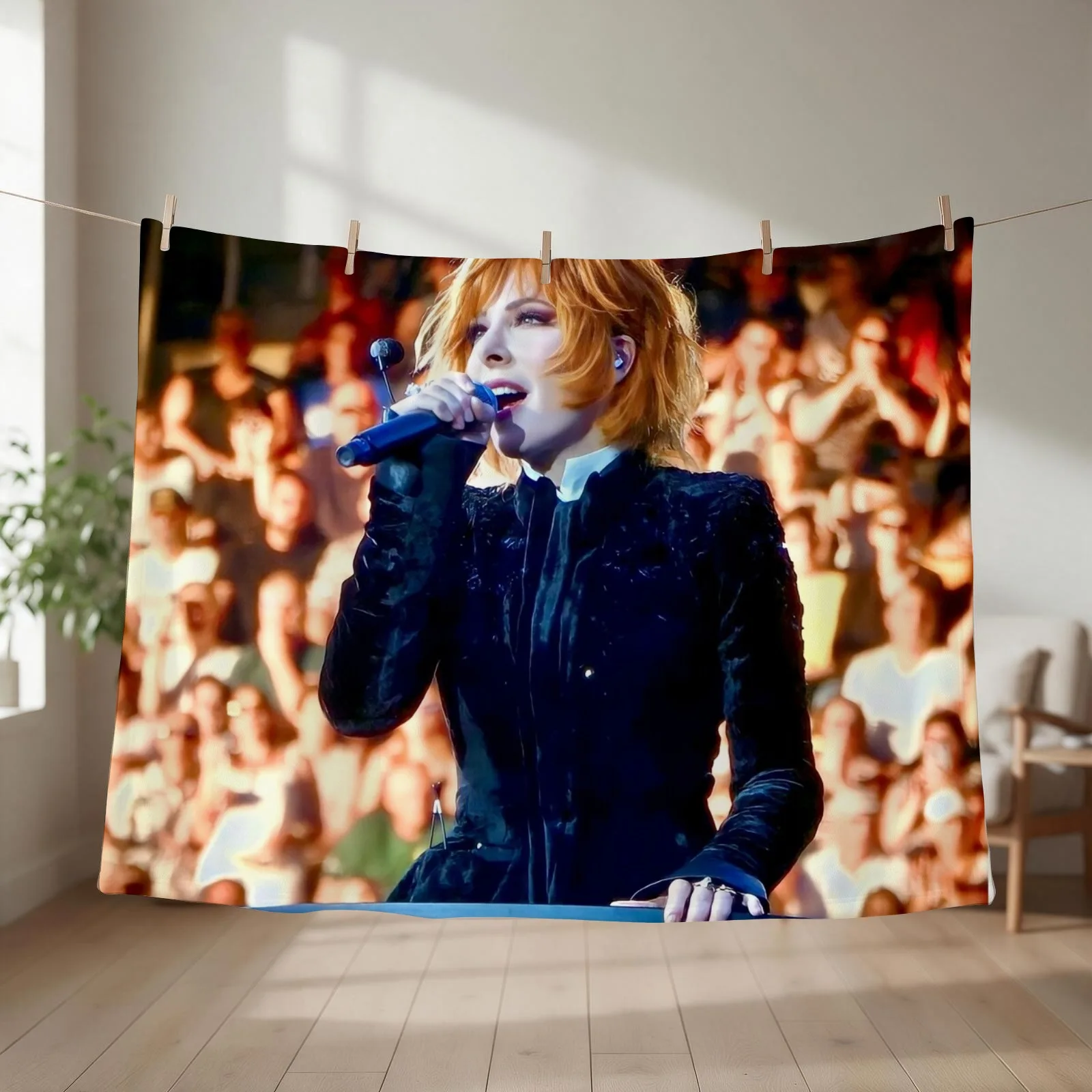 Myl?¨ne Farmer Nevermore concert 2024 Throw Blanket couch cozy soft plush fuzzy picnic outdoor blanket