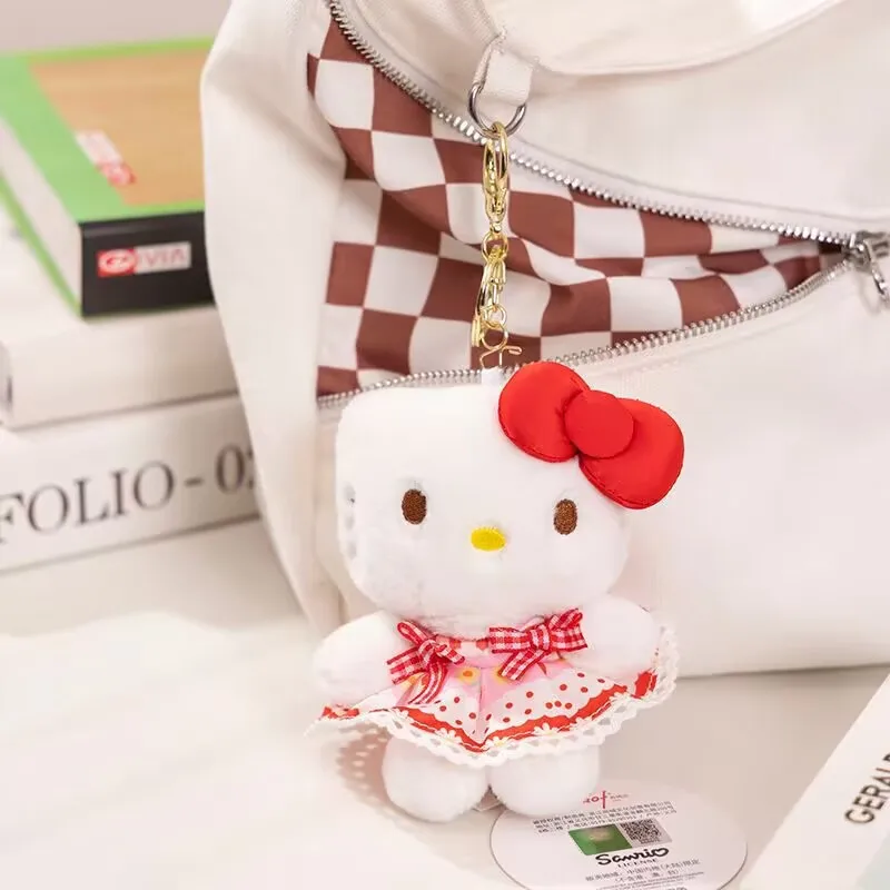 Sanrio Hello Kitty Series Plush Pendant School Bag Backpack Kawaii Pendant Key Ring Plush Toy Birthday Gift view 3