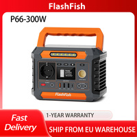 Flashfish P66 Portable Power Station, 300W 230.88Wh Outdoor Generator, 8 Outlets, USB-C QC3.0, Pure Sine Wave, Solar Charging