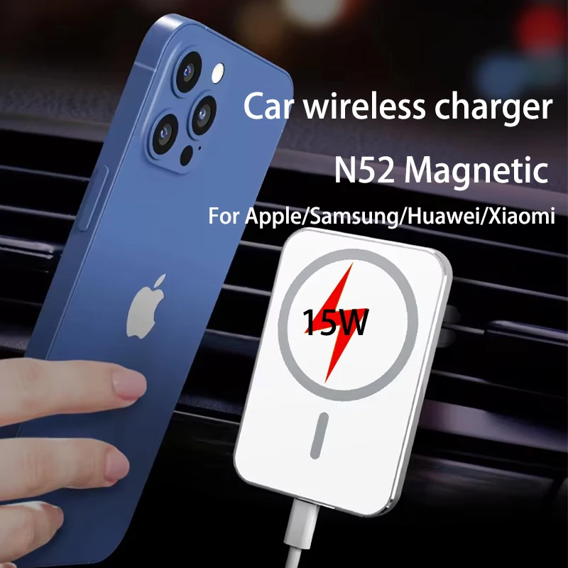 

Magnetic Car Wireless Charger For iPhone 16 15 14 13 12 Pro Max Car Phone Holder Stand Fast Charging Station