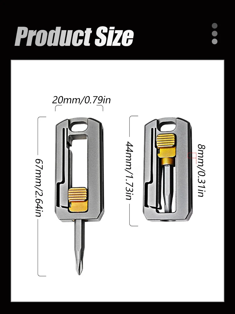 Titanium Legering Schroevendraaier Magnetische Kleine Onderhoudscombinatie Multifunctionele Draagbare Outdoor Edc Tools