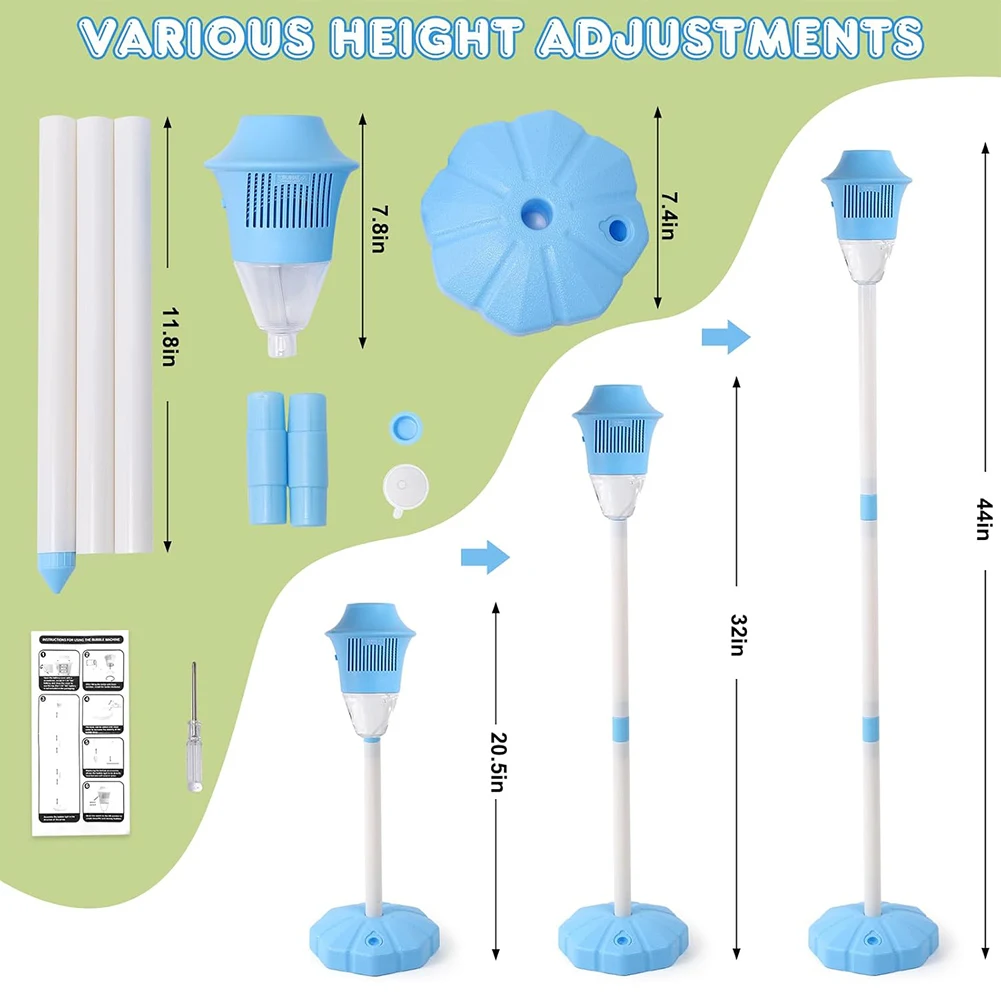 Bubble Machine with Lights & Music Automatic Bubble Blower Outdoor Bubble Maker for Kids Summer Outdoor Activity Party Birthday