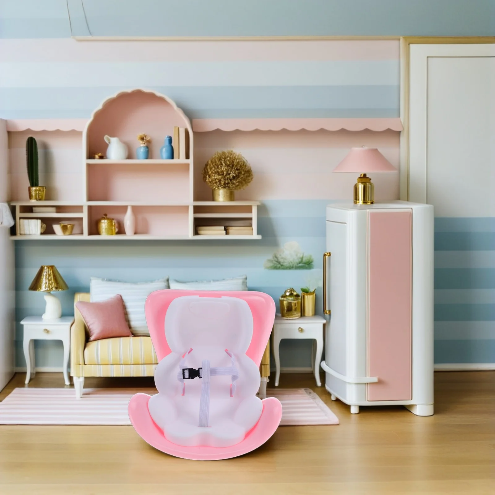 

1 set Safety Pink Pretend Play Car Interior Mini Chair Toy Accessories Mini Play Chair Lightweight Material Easy Install
