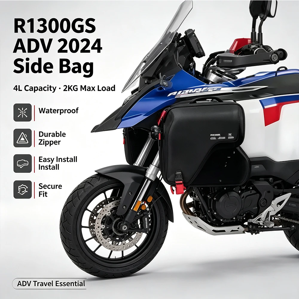 For BMW GS1300 R 1300 GS ADV 2024-2025 Motorcycle Accessories 4L Radiator Cowl Bag Side Fairing Tool Storage Bags 2kg