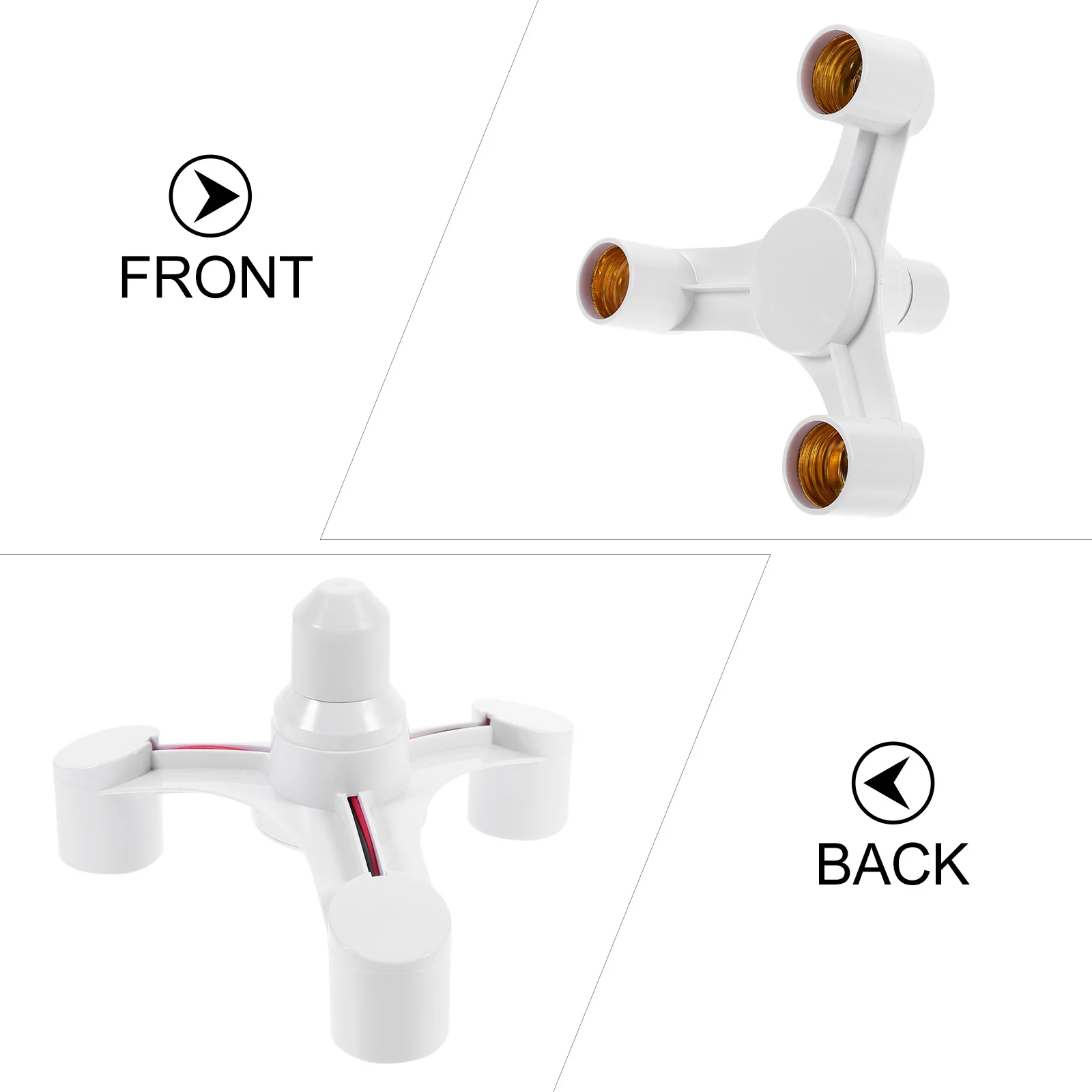 

2 pcs E27 Lampholder 3-Head Light Conversion Socket Household Lamp Holder Insulated Heatproof For Led Lighting Fixture Adapter