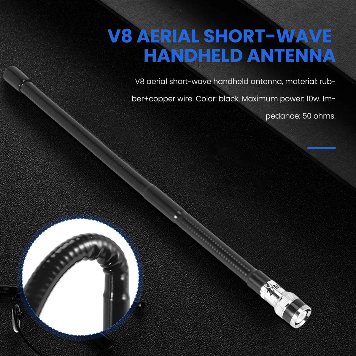2PCS 27MHz BNC V8 Aerial Shortwave Handset Aerial Radio Aerial