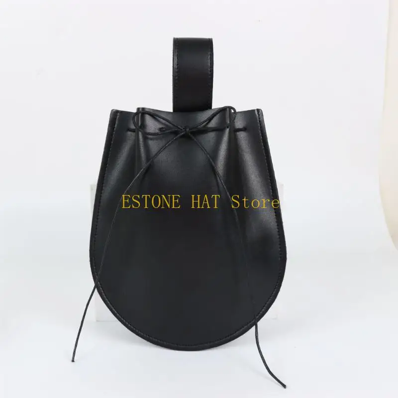 

49MF Halloween Medieval Leather Waist Guard Waist Pouches Side Pack Leather Belt Potion Bottle Medieval Cosplay Accessories