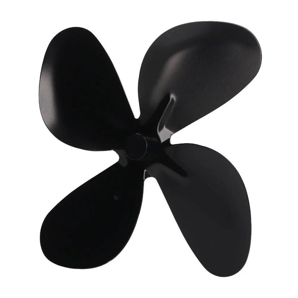 

Aluminum Alloy Stove Fan Blades High Temperature Resistant Black Heat Powered Fan Heavy Duty 4 Blades Fireplace Fan Blades