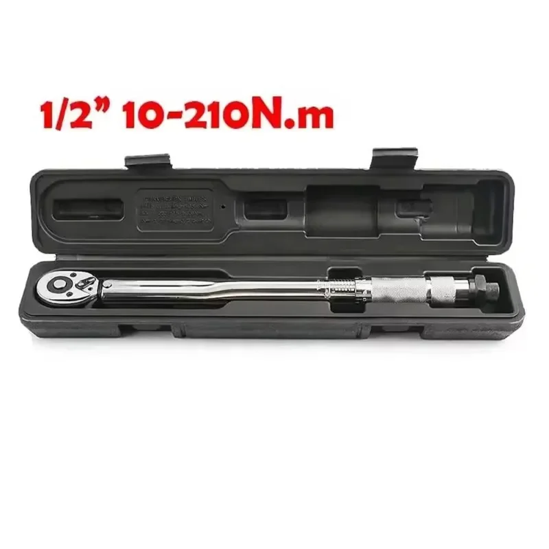 

1/2 Inch Drive Adjustable Torque Wrench Tire Preset 10-210Nm Household Hand Tool Suitable for Cars, Bicycles, Motorcycles New