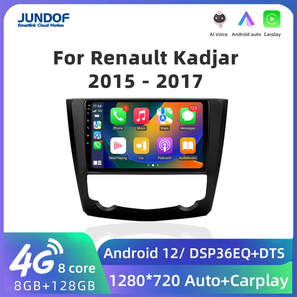 

Android 13 Auto Carplay For Renault Kadjar 2015 2016 2017 Car Radio Multimedia Video Player Navigation Stereo GPS 360 Camera 4G