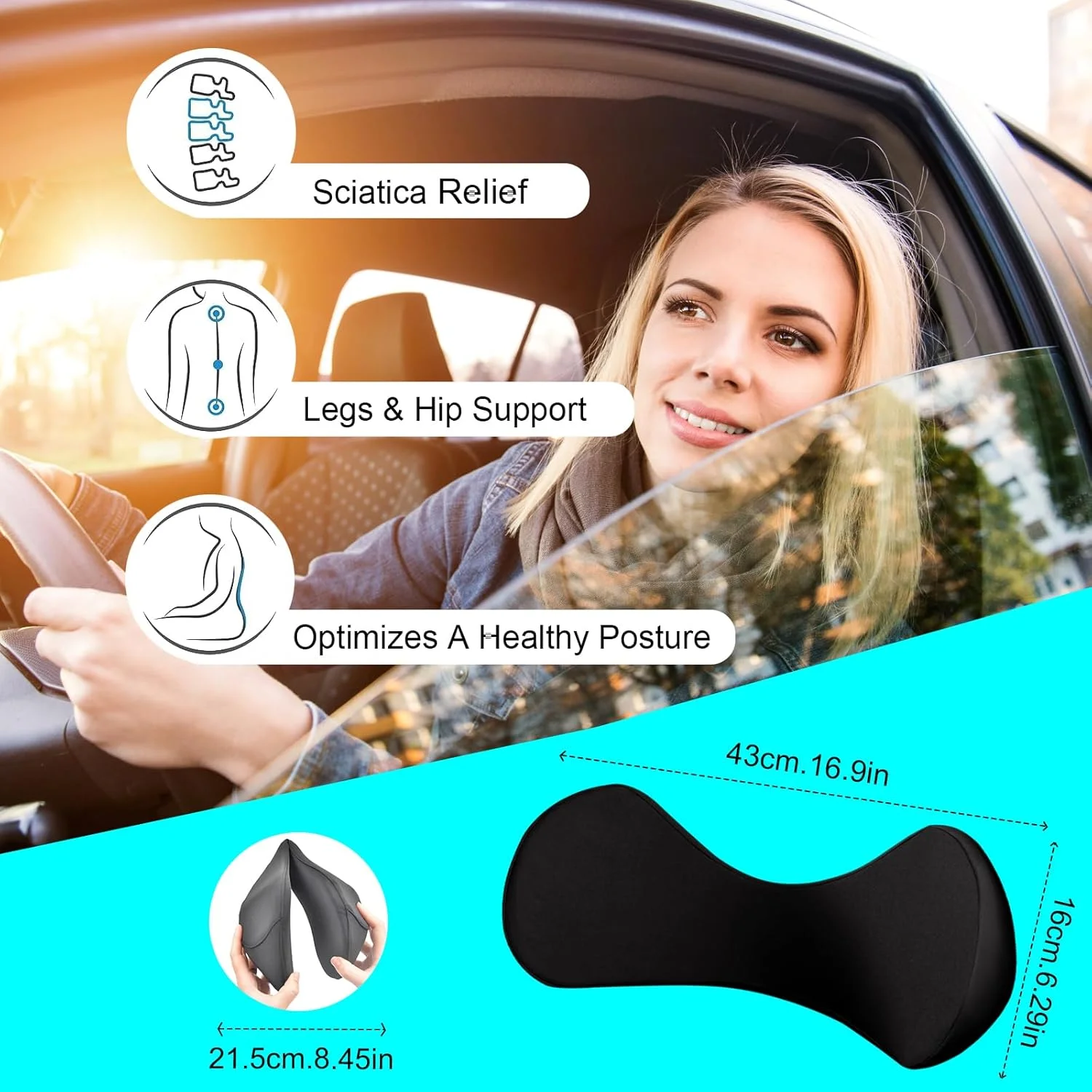Multi-purpose Back Cushion Lumbar Support Pillow Memory Foam Relieve Pain Lumbar Back Support Cushion for Office Chair Car Seat - view 5