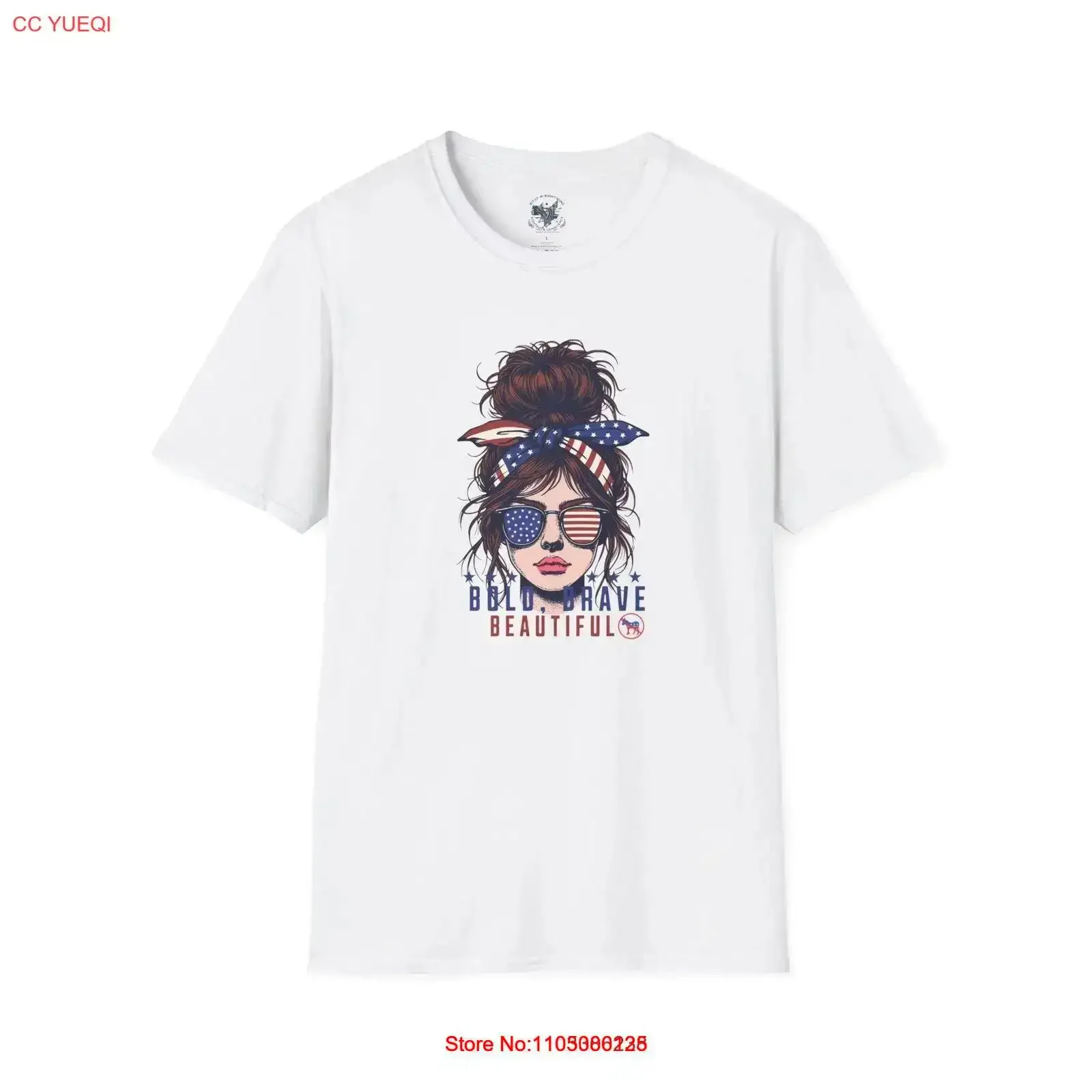 Bold Brave Beautiful Pro American Woman Softstyle camiseta vintage lavado estirado gráfico streetwear Unisex moda suave