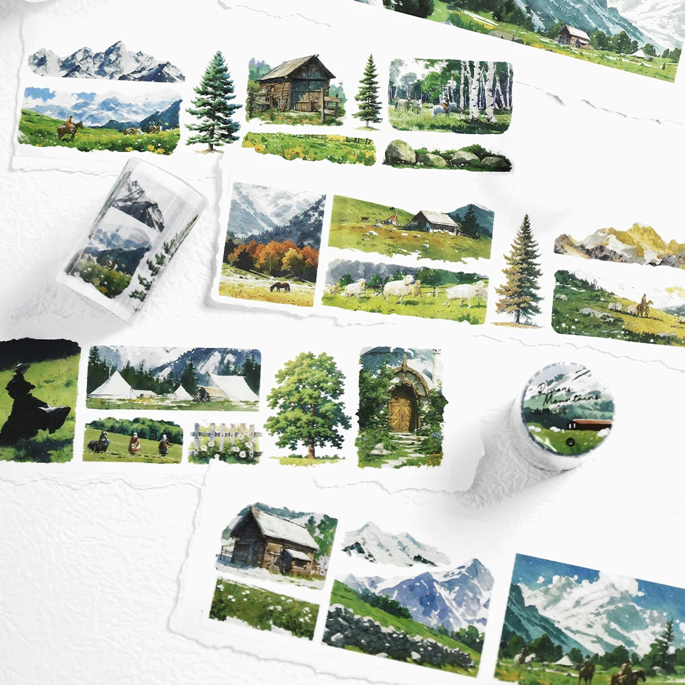 6 styles 40/60mm*200cm Life is a wilderness series Mountain forest theme sticker DIY decorative sticker Scrapbooking Material