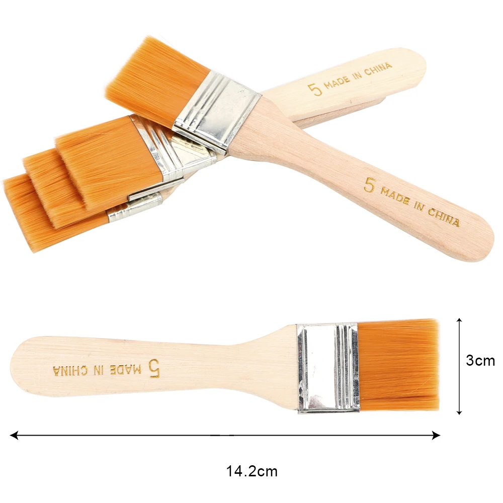 Wood Handles Art Supplies Nylon Oil Paint Brush Hair Painting Brush Watercolor Paint Drawing 4Pcs/Set