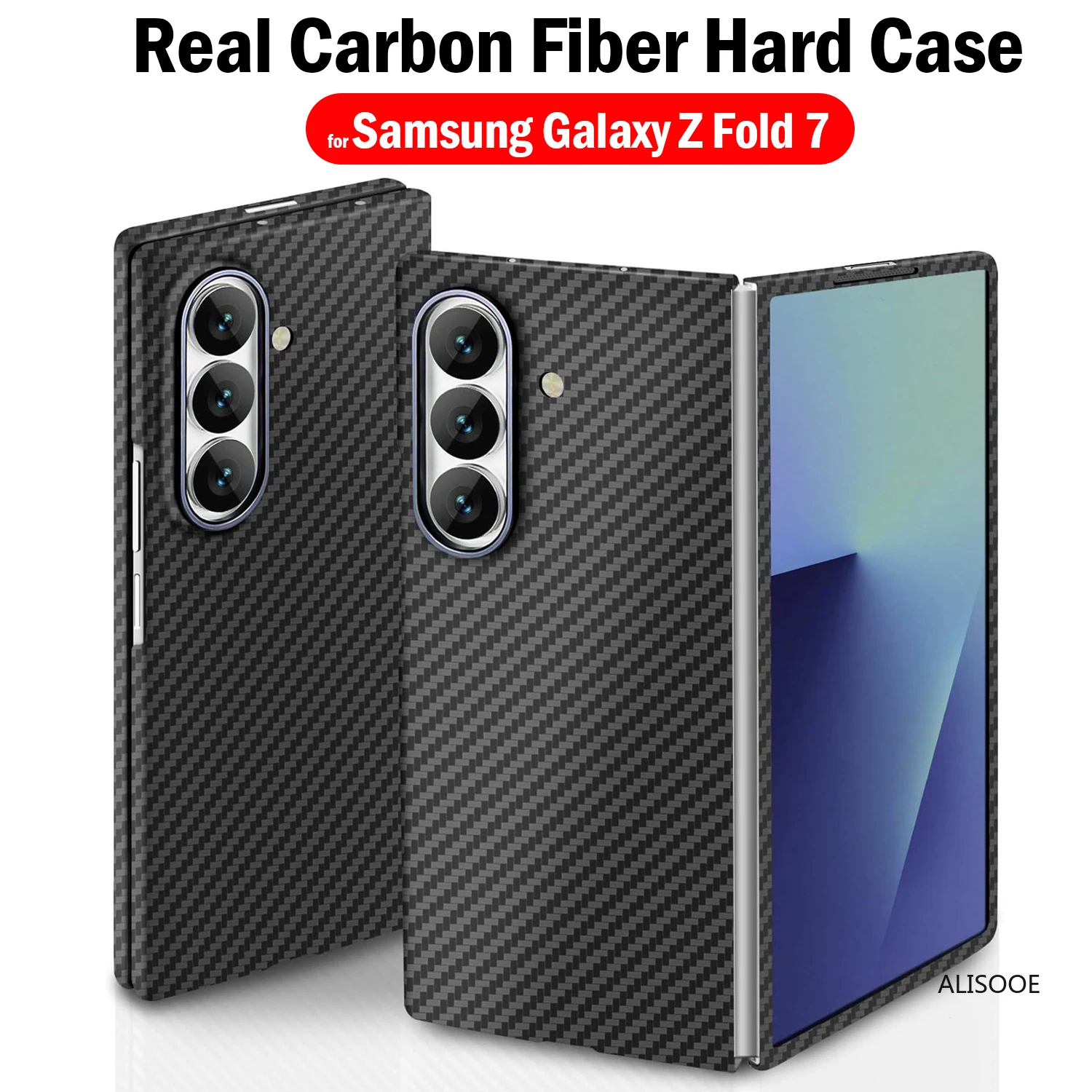 

Funda for Samsung Galaxy Z Fold 7 Case Ultra Thin Real Carbon Fiber Aramid Fiber Matte Hard Cover Protection Capa