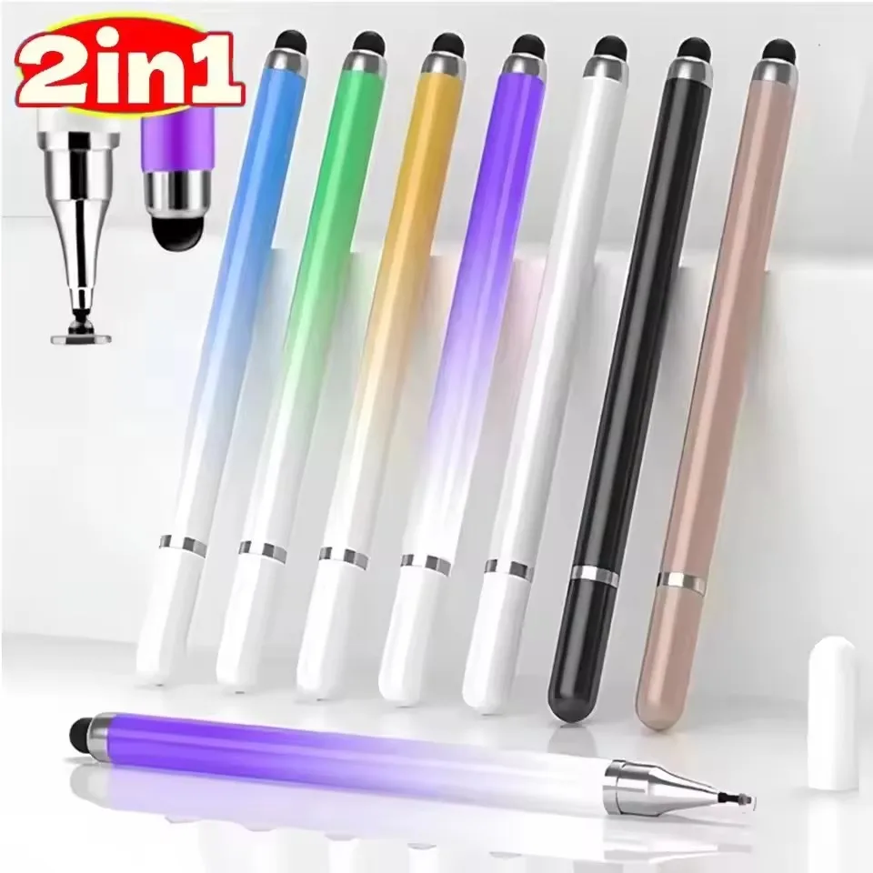 2IN1 Stylus Pen Universal for Mobile Phone Tablet Drawing Capacitive Touch Pencil For Iphone Samsung Android Draw Screen Pencil