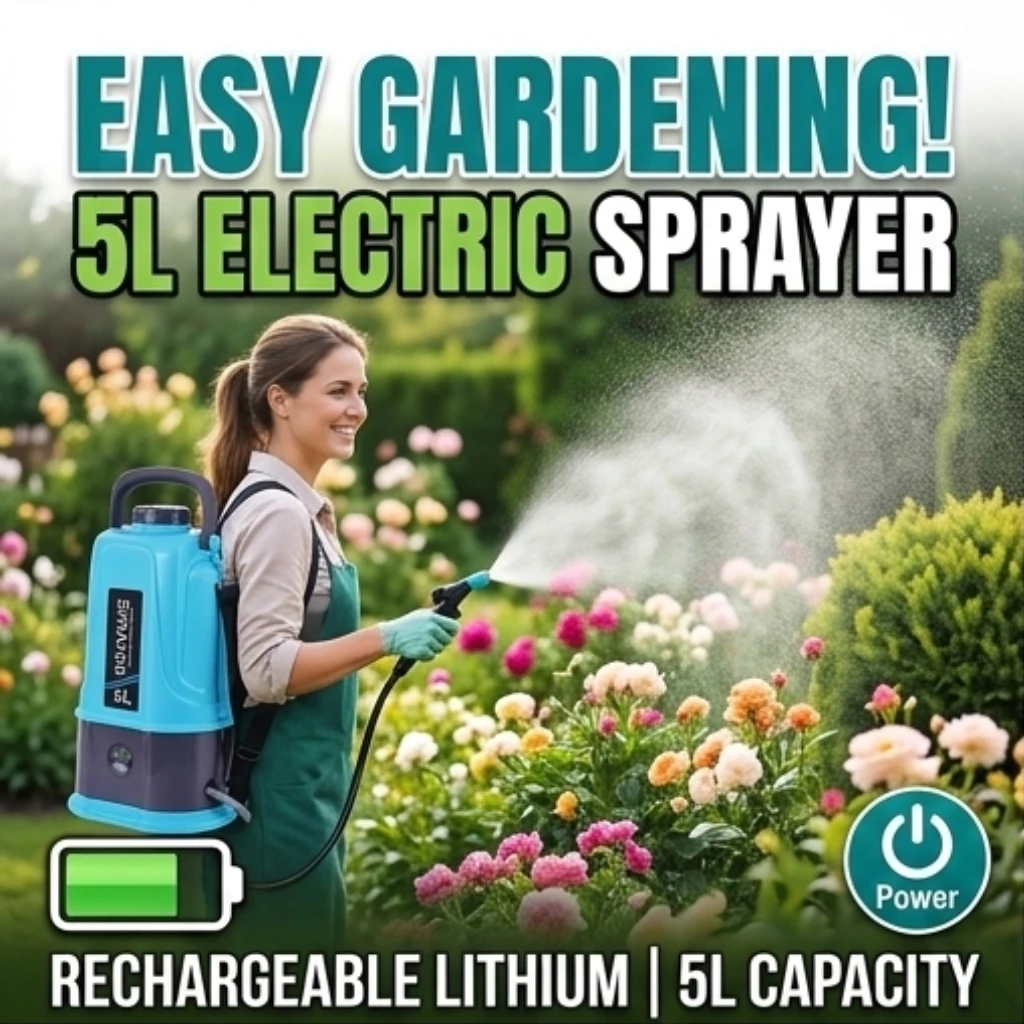 

5L Backpack Electric Sprayer 12V High Pressure Automatic Garden Watering Machine with Detachable Battery for Pesticide Spray