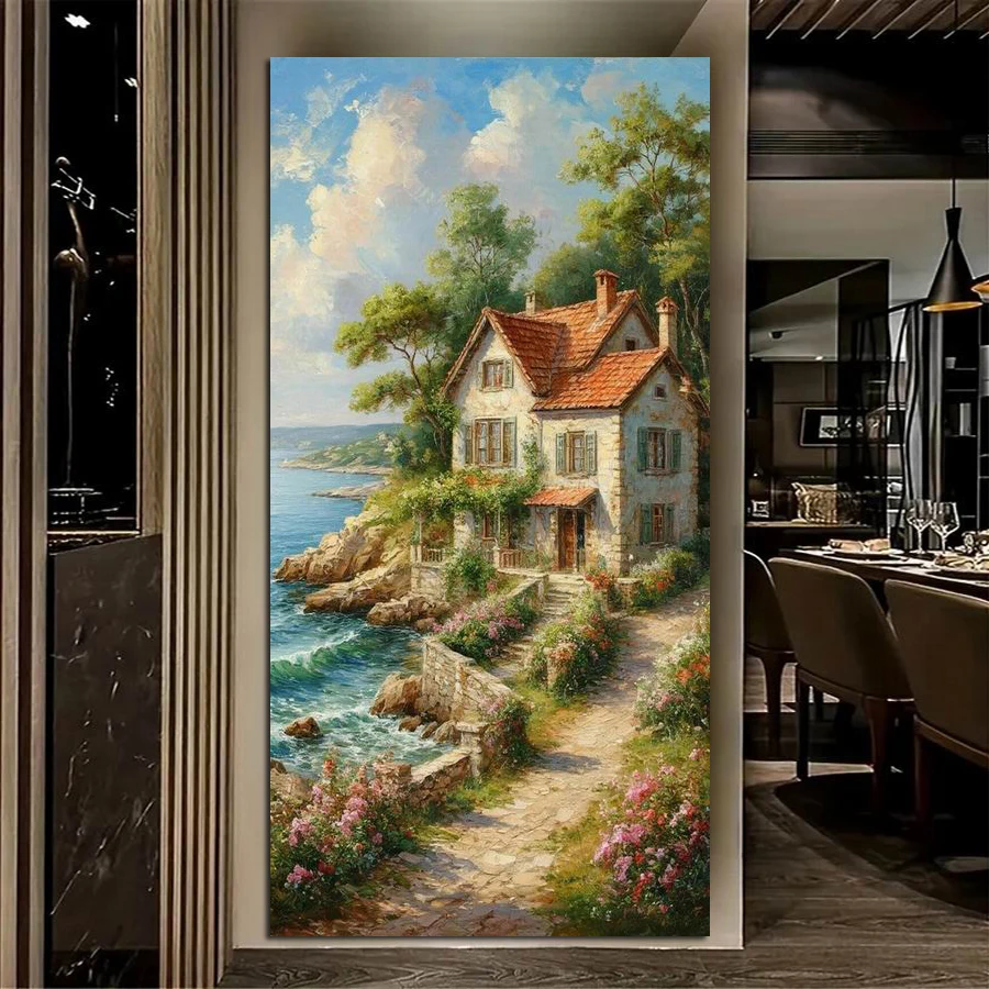 

Seaside House Picture Diy Diamond Art Painting New Collection Scenery Full Drill Mosaic Embroidery Kits Jewelry Cross Stitch Set