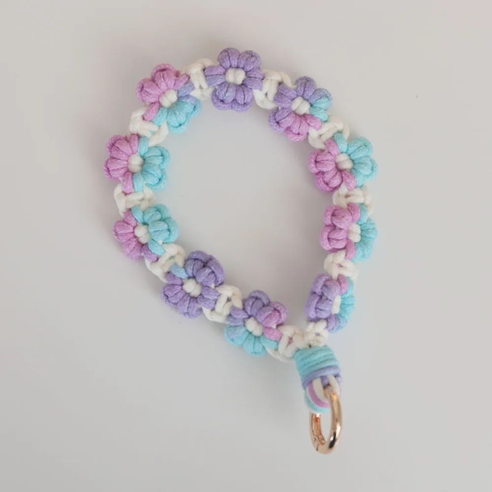 Cellphone Strap Lanyard Gradient Color Boho Phone Case Rope Keyring Phone Wristband Wrist Lanyard Bracelet Colorful