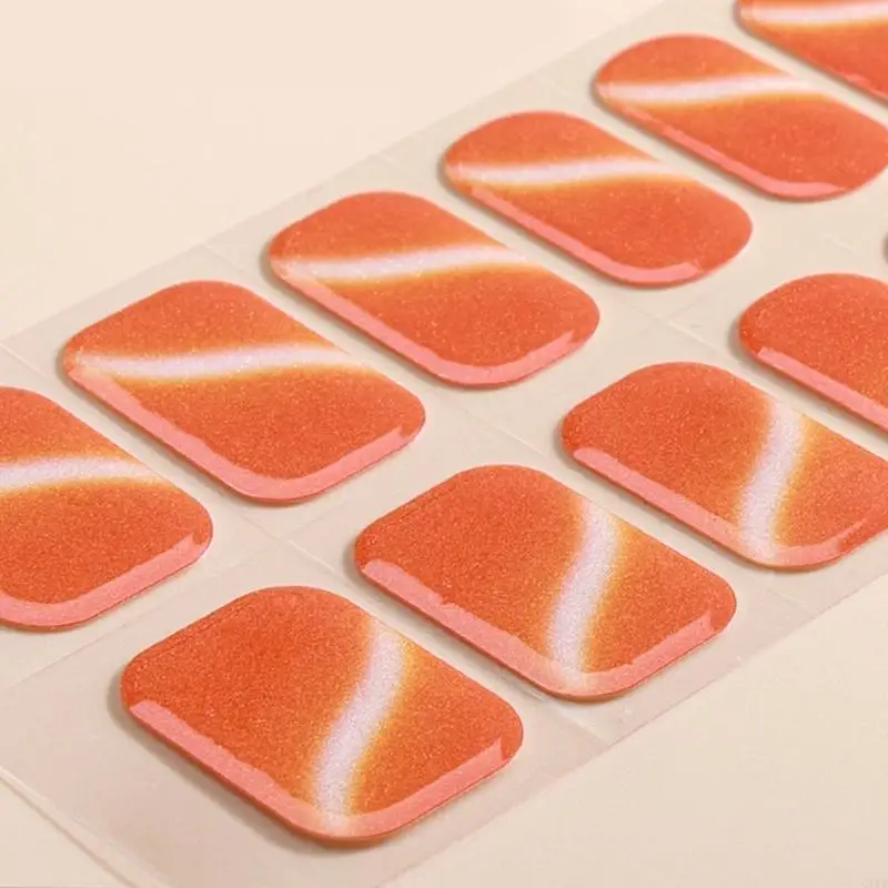 Q1FB النمط الكوري الهلامي الأظافر شرائح شبه شبيهة الأظافر تلميع الأظافر الأظافر