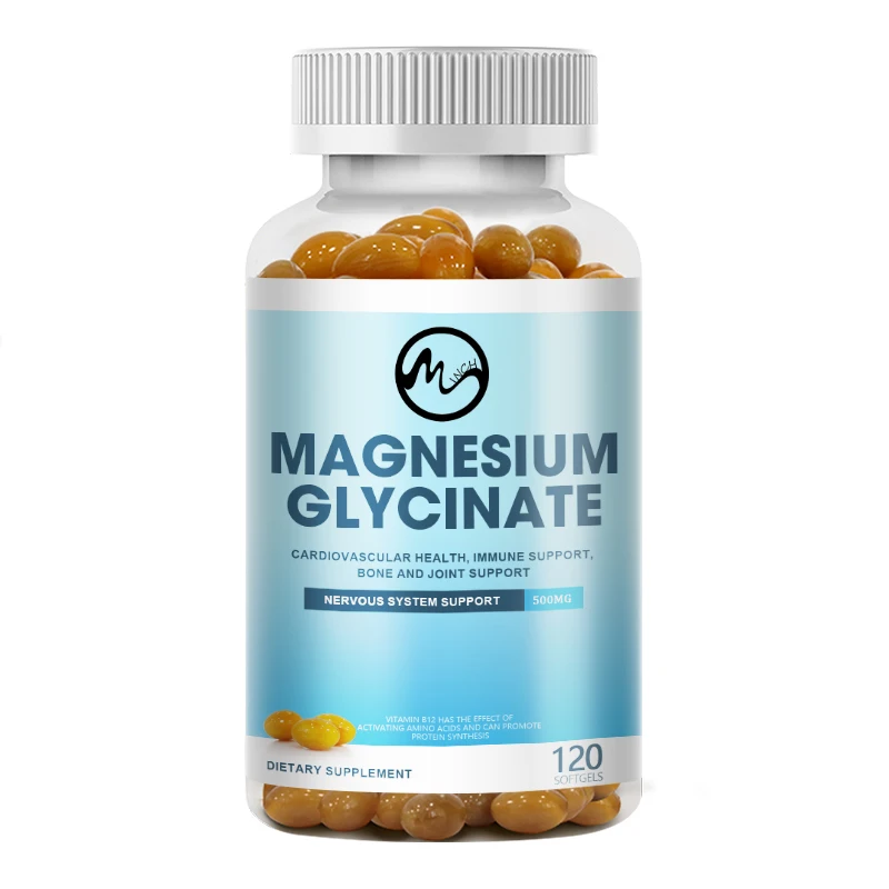 

Magnesium Glycinate Capsules 500mg High Absorption Bone Support Health Care Mineral Supplement Promotes Muscle Softgel