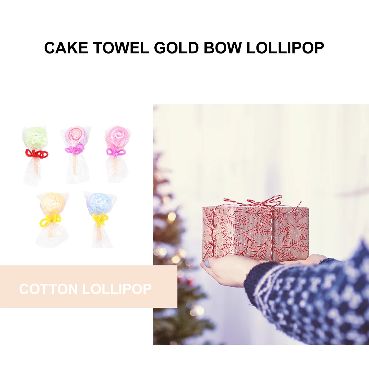 

5Pcs Wedding Gifts Towel Set Lollipop Style Decorative Towels Soft Skin-Friendly Material for Bathroom Office Hotel Home Xmas
