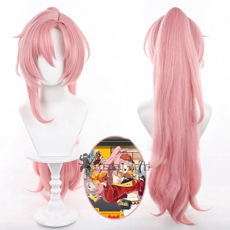 النساء نيكول ديمارا شعر مستعار تأثيري ذيل حصان لعبة حفلة Zenless منطقة صفر زي 80 سنتيمتر طويل الاصطناعية الشعر هالوين شعر مستعار + غطاء شعر مستعار #1