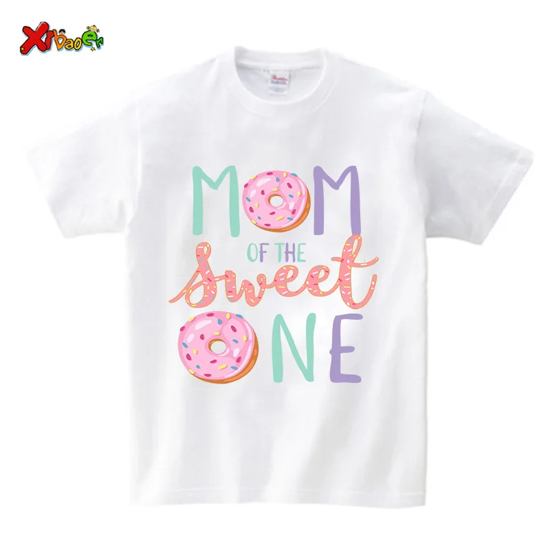 Donut Sweet One Family Shirt Girl Birthday Party Matching Clothes Outfit Kids Baby Jumpsuit Custom Name Shirt Mam Dad Son Tshirt