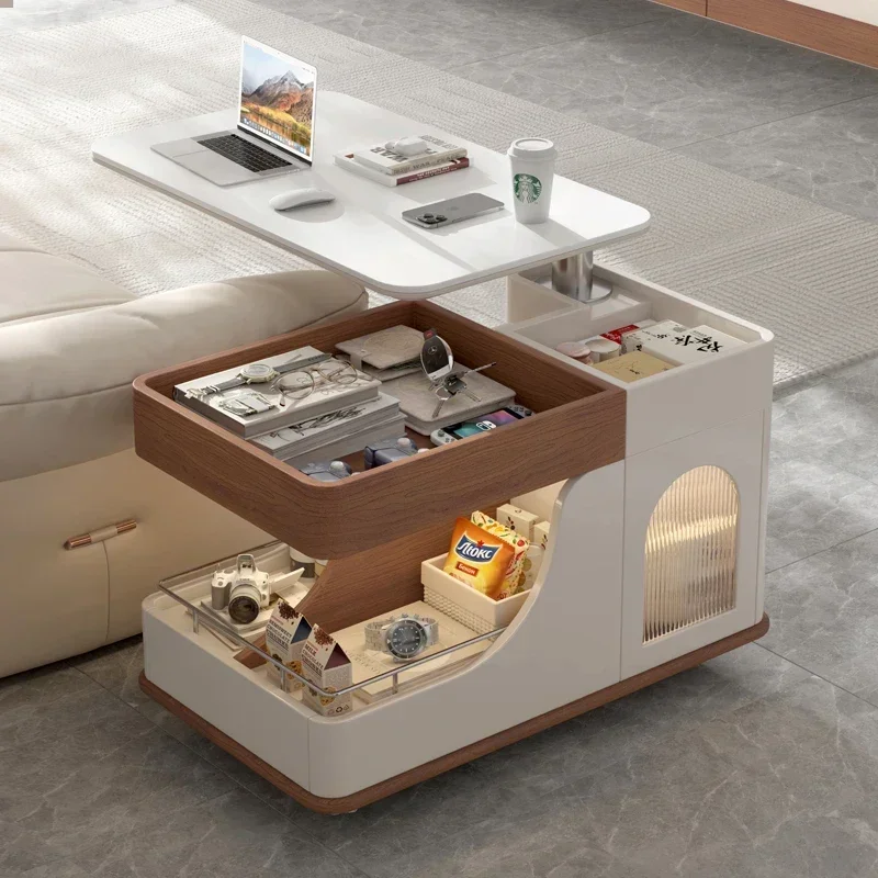 Y Coffee Tables Minimalist Luxury Storage Kitchen Wheels Modern Wood Table Living Room Salon Mesa Auxiliar Postmodern Furniture