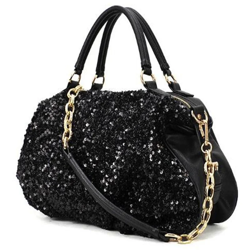 2024 New Women\'s Bag PU Leather Ladies Shoulder Bag Sequined Patent Leather sac Casual Wild Hand Ladle Shoulder bags Women bolsa