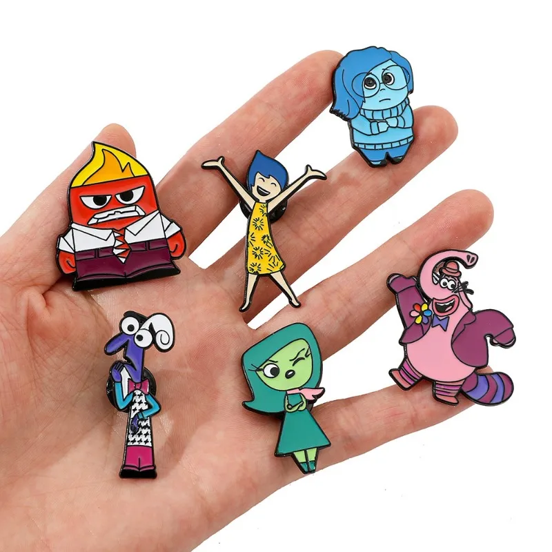 Disney Inside Out 2 Broches Punk Cartoon Jacket for Boys, Clothes Decoration, Punk Shirt Danemark ge, Hat Pin, Gifts