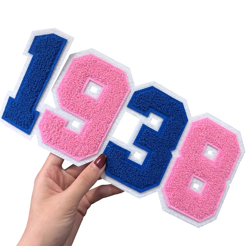 Cute Blue and Pink J&J 1938 Chenille, Glitter Jack and Jill of America Iron on Patch for Jean Jacket and Bags