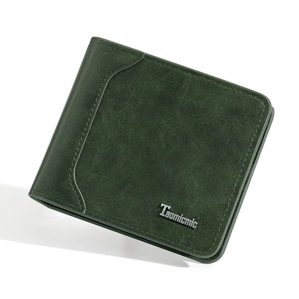 

Fashion Business Men's Short Wallet Cash Bag Casual Male Bifold Wallet Solid Color Pu Leather Coin Pocket Male