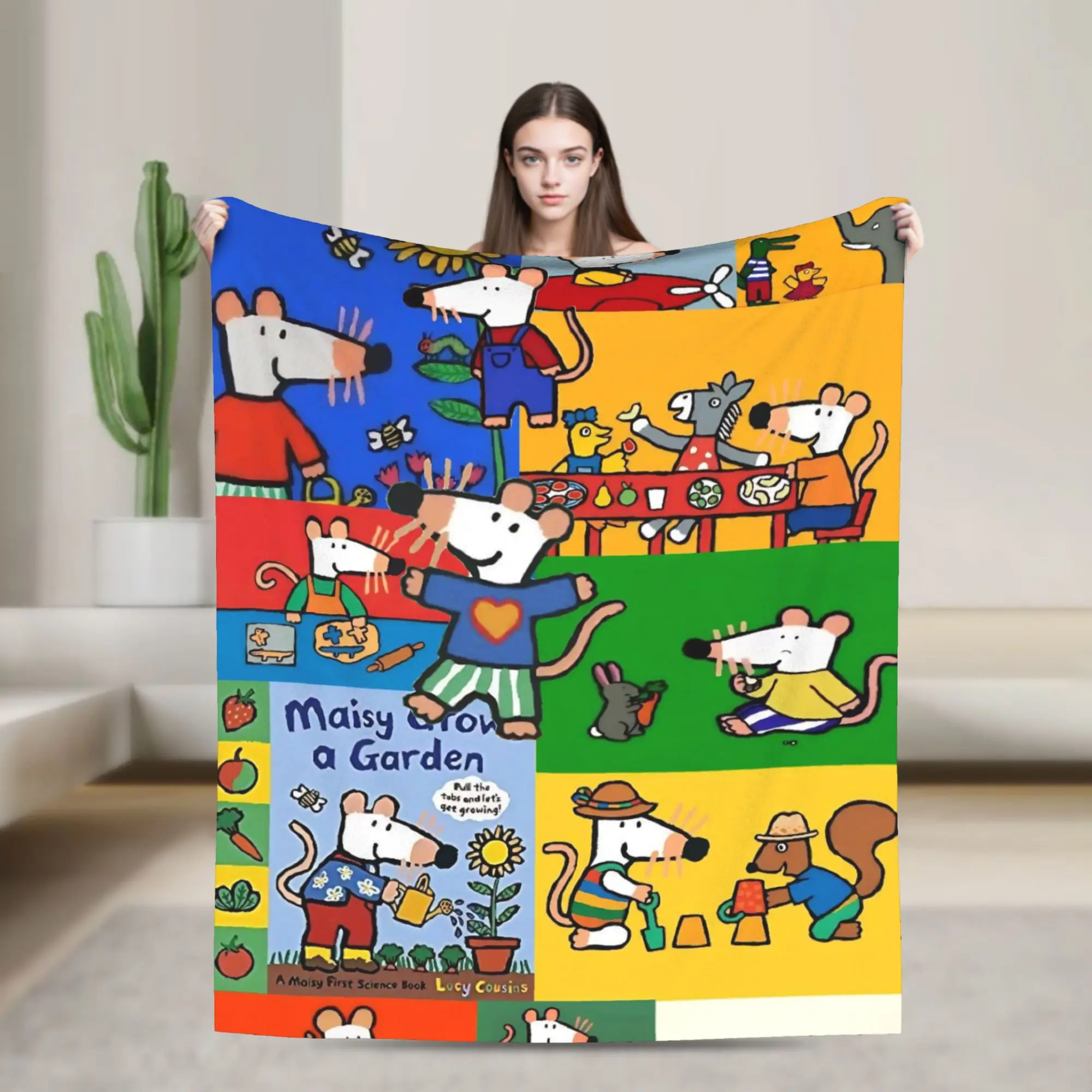 Maisy Mouse Blanket Super Soft Warm  Throw Blankets for Bed 50x60 Inch Multi-size Bedding Throws