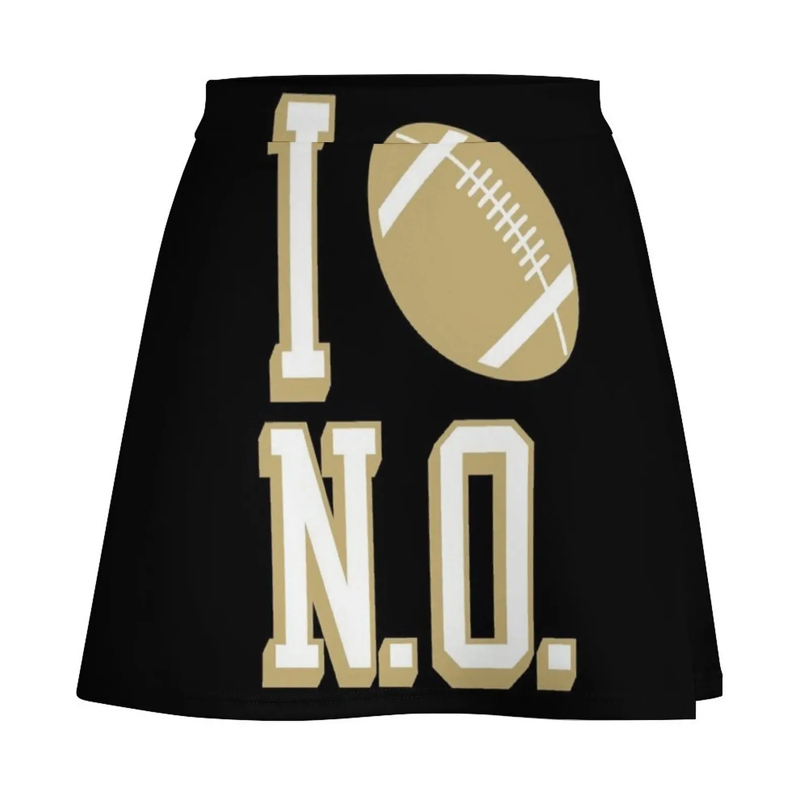 I Love NO Football - Black Mini Skirt Clothing female novelty in clothes