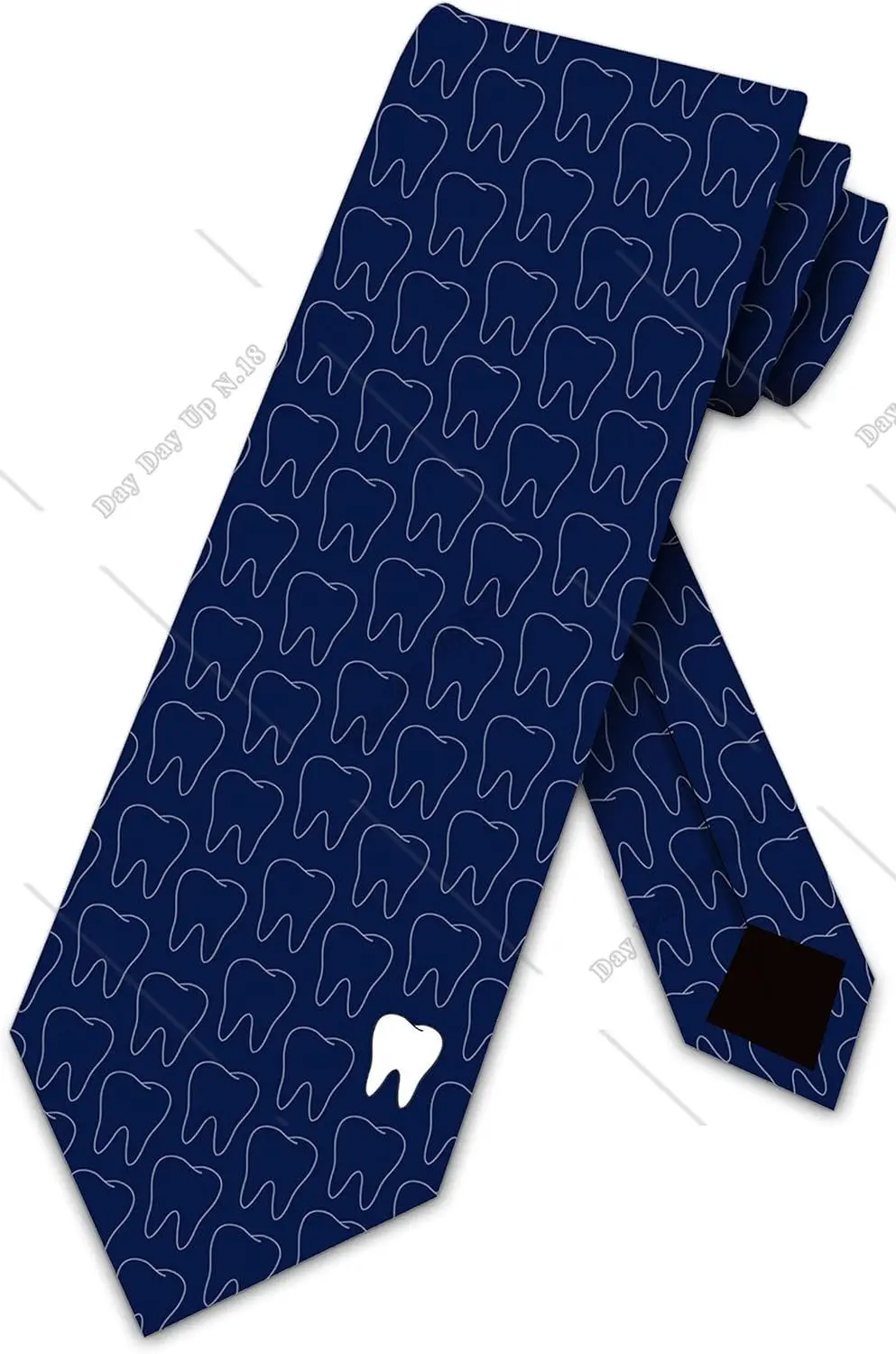 Navy Tile Pattern Simple Teeth Ties Navy Mens Dentist Necktie Occupation Gift Tie Work Meeting Tie One Size Men Gift