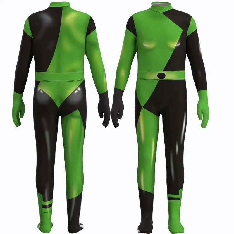 The Adventures of Kid Danger Jumpsuit Kim Possible Shego Bodysuit Super Villain Halloween Carnival Party Cosplay Costume