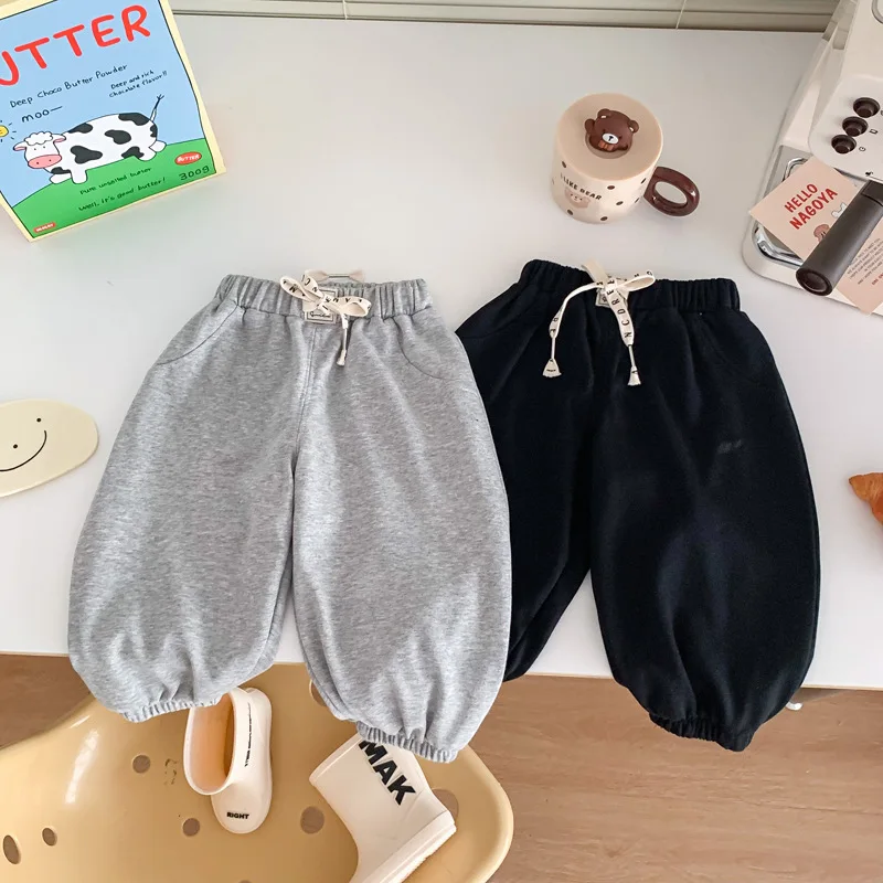 

Korea Baby Boy Sweatpants Children Autumn Long Pants Kids Boys Girl Sport Harem Trousers Infant Panties Toddler Spring Bottoms