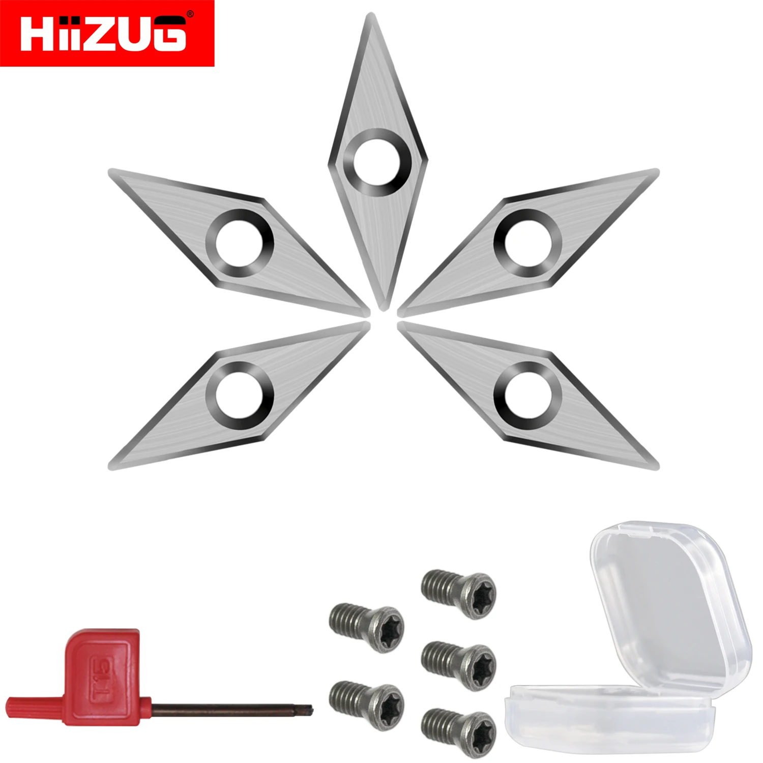 Ângulo Negativo Carbide Insere Cortadores Lâmina de Diamante Carpintaria Detailer Ferramentas de Torno de Madeira 28 mm Pcs